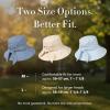 image:imageTOPEX ChicPony Ponytail Wide Brim Sun Hat for Women UPF 50 Cotton Linen Summer Beach Bucket Hats with FoldUp BrimDenim Blue
