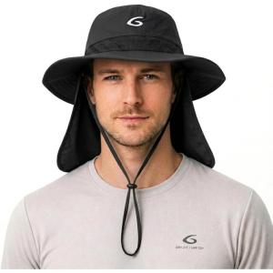 image:imageUVCoolix Cooling Sun Hat with Neck FlapUPF 50 Wide Brim UV Protection Boonie for Hot Outdoor DaysBlack