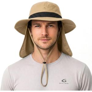 image:imageUVCoolix Cooling Sun Hat with Neck FlapUPF 50 Wide Brim UV Protection Boonie for Hot Outdoor DaysKhaki