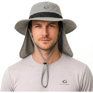 image:imageUVCoolix Cooling Sun Hat with Neck FlapUPF 50 Wide Brim UV Protection Boonie for Hot Outdoor DaysLightgray