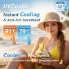 image:imageTOPEX Uvcoolix Chicpony Cooling UPF80 Chin Straps Floppy Wide Brim Beach Straw Sun HatKhaki