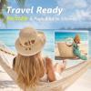 image:imageTOPEX Uvcoolix Chicpony Cooling UPF80 Chin Straps Floppy Wide Brim Beach Straw Sun HatNatural Midnight Botanical