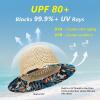 image:imageTOPEX Uvcoolix Chicpony Cooling UPF80 Chin Straps Floppy Wide Brim Beach Straw Sun HatNatural Midnight Botanical