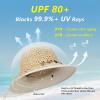 image:imageTOPEX Uvcoolix Chicpony Cooling UPF80 Chin Straps Floppy Wide Brim Beach Straw Sun HatNatural Shell