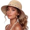 image:imageTOPEX Uvcoolix Chicpony Cooling UPF80 Chin Straps Floppy Wide Brim Beach Straw Sun HatNatural Shell