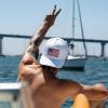 image:imageTOPEX Performance Baseball Hat for Men Water Resistant Golf Cap Running Cooling Snapback Laser PerforatedWhite  Usa Flag