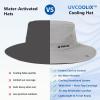 image:imageTOPEX UVCoolix Cooling Sun Hat with Detachable Neck Flap Unisex UPF 50 Wide Brim Bucket Hat for Hiking Fishing amp Big HeadGrey