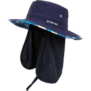 image:imageTOPEX UVCoolix Cooling Sun Hat with Detachable Neck Flap Unisex UPF 50 Wide Brim Bucket Hat for Hiking Fishing amp Big HeadMidnight Nebula Blue