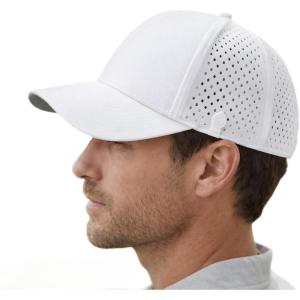 image:imageUVCoolix Cooling Sweatband Baseball Cap for Hot WeatherBreathable Sun ProtectionWaterResistant Golf Performance HatWhite