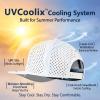 image:imageUVCoolix Cooling Sweatband Flat Bill Golf Baseball CapBreathable Sun ProtectionWaterResistant Snapback Performance HatWhite