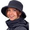 image:imageTOPEX ChicPony Womens Wide Brim Bucket Sun Hat with Ponytail Hole UPF 50 Summer Packable Sunhat for Travel Beach OutdoorBlack