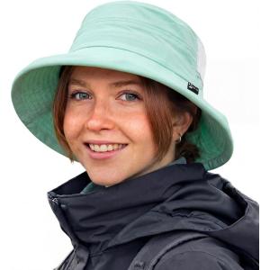 image:imageTOPEX ChicPony Womens Wide Brim Bucket Sun Hat with Ponytail Hole UPF 50 Summer Packable Sunhat for Travel Beach OutdoorMint Green