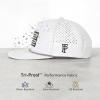 image:imageTOPEX Golf Performance Snapback Hat for Men Waterproof Repellent Flat Bill Cap Breathable Laser Perforated Two Sizes XL XXLGrey Camowhite American Flag