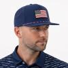 image:imageTOPEX Golf Performance Snapback Hat for Men Waterproof Repellent Flat Bill Cap Breathable Laser Perforated Two Sizes XL XXLUsa Flagnavy