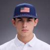 image:imageTOPEX Golf Performance Snapback Hat for Men Waterproof Repellent Flat Bill Cap Breathable Laser Perforated Two Sizes XL XXLUsa Flagnavy