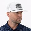 image:imageTOPEX Golf Performance Snapback Hat for Men Waterproof Repellent Flat Bill Cap Breathable Laser Perforated Two Sizes XL XXLUsa Flagwhite