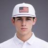 image:imageTOPEX Golf Performance Snapback Hat for Men Waterproof Repellent Flat Bill Cap Breathable Laser Perforated Two Sizes XL XXLUsa Flagwhite1