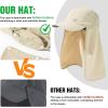 image:imageTOPEX Mens Oversize Baseball Cap with Detachable Neck Flap  UV SPF Sun Protection HatBeige