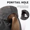 image:imageTOPEX Mens Oversize Baseball Cap with Detachable Neck Flap  UV SPF Sun Protection HatDark Grey