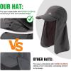 image:imageTOPEX Mens Oversize Baseball Cap with Detachable Neck Flap  UV SPF Sun Protection HatDark Grey