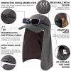 image:imageTOPEX Mens Oversize Baseball Cap with Detachable Neck Flap  UV SPF Sun Protection HatDark Grey