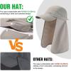 image:imageTOPEX Mens Oversize Baseball Cap with Detachable Neck Flap  UV SPF Sun Protection HatLight Grey