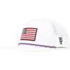 image:imageTOPEX Golf Performance Snapback Hat for Men Waterproof Repellent Flat Bill Cap Breathable Laser Perforated Two Sizes XL XXLUsa Flagwhite1