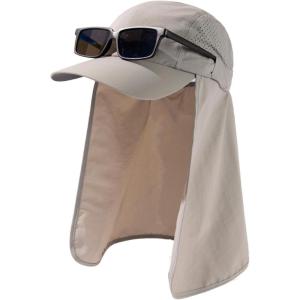 image:imageTOPEX Mens Oversize Baseball Cap with Detachable Neck Flap  UV SPF Sun Protection HatLight Grey