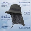 image:imageTOPEX Cooling Sun Hat with Neck Flap  UPF 50 Wide Brim Breathable Hat for Hiking Fishing amp Big HeadsDark Grey  Tropical Palm