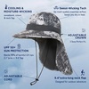 image:imageTOPEX Cooling Sun Hat with Neck Flap  UPF 50 Wide Brim Breathable Hat for Hiking Fishing amp Big HeadsGrey  Water Ripple