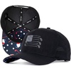 image:imageTOPEX American Flag Golf Hat for Men Water Resistant Patriotic Baseball Cap Laser Perforated Breathable Snapback Big HeadBlack Golf Flag