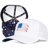 image:imageTOPEX American Flag Golf Hat for Men Water Resistant Patriotic Baseball Cap Laser Perforated Breathable Snapback Big HeadWhite Golf Flag