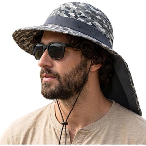 image:imageTOPEX Cooling Sun Hat with Neck Flap  UPF 50 Wide Brim Breathable Hat for Hiking Fishing amp Big HeadsGrey  Fish Camo