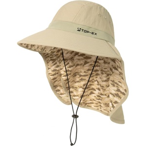 image:imageTOPEX Cooling Sun Hat with Neck Flap  UPF 50 Wide Brim Breathable Hat for Hiking Fishing amp Big HeadsKhaki  Fish Camo