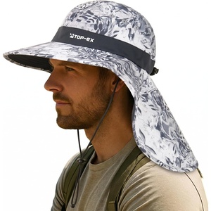 image:imageTOPEX Cooling Sun Hat with Neck Flap  UPF 50 Wide Brim Breathable Hat for Hiking Fishing amp Big HeadsWhite  Water Ripple