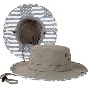 image:imageTOPEX UVCoolix Cooling Touch Breathable UPF50 Waterproof Wide Brim UV Protection Sun Hats Big Head XL XXLAmerican Flaglight Grey