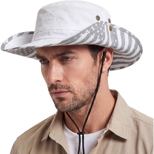 image:imageTOPEX UVCoolix Cooling Touch Breathable UPF50 Waterproof Wide Brim UV Protection Sun Hats Big Head XL XXLAmerican Flagwhite