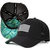 image:imageUVCoolix Cooling American USA Flag Baseball Cap Hydro Performance Hat Breathable UPF50 Patriotic Underbrim PrintedBlackMono FlagPalm