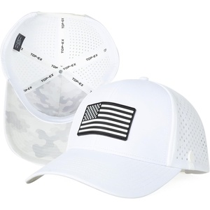 image:imageUVCoolix Cooling American USA Flag Baseball Cap Hydro Performance Hat Breathable UPF50 Patriotic Underbrim PrintedWhiteMono FlagSnow Camo