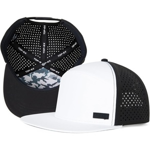 image:imageUVCoolix Cooling Sweatband Flat Bill Baseball CapBreathable Sun ProtectionWaterproof Performance Snapback Hat OutdoorWhiteBlack