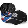 image:imageTOPEX Mens Cooling Golf Rope Hat  Water Resistant Tactical USA Flag Snapback with Printed UnderVisor Big Heads FriendlyBlack Galaxy